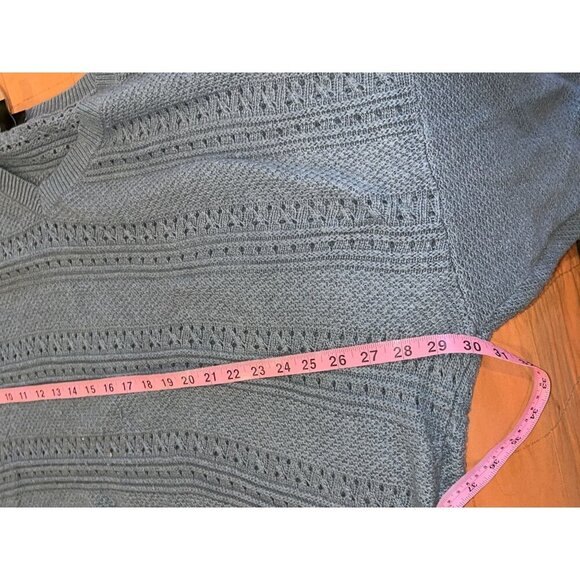 Torrid Blue Poinsettelle Crochet Short Sleeve Pullover Sweater Women's Size 5x - Picture 4 of 7